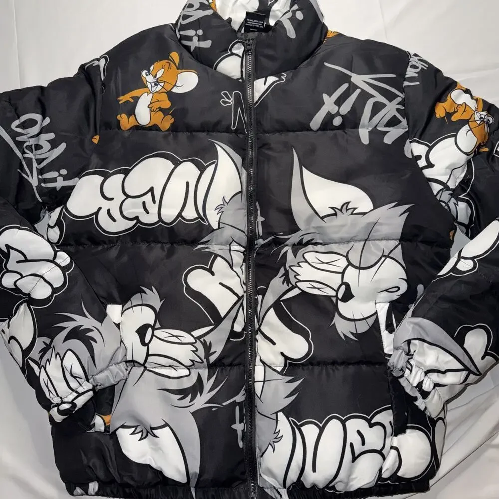 Tom And Jerry Jacket Limited Edition Puffer Jacket Size Large - Picture 1 of 7